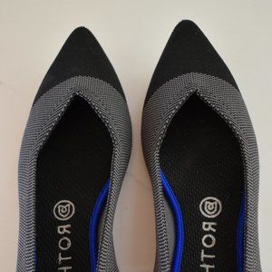 Rothys black cap toe with grey